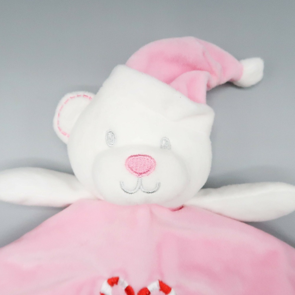 Baby Starters My First Christmas Bear Rattle Pink Security Blanket Lovey Stuffed